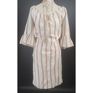 Mlle Gabrielle ladies peasant sundress white Size 3x nautical beachy vibes